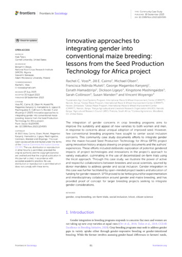 Innovative approaches to integrating gender into conventional maize breeding : lessons from the Seed Production Technology for Africa project
