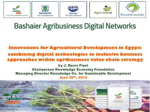 Innovations for Agricultural Development in Egypt: Combining digital technologies to inclusive business approaches within agribusiness value chain strategy 