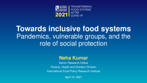 Towards inclusive food systems: Pandemics, vulnerable groups, and the role of social protection