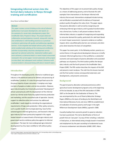 Integrating informal actors into the formal dairy industry in Kenya through training and certification