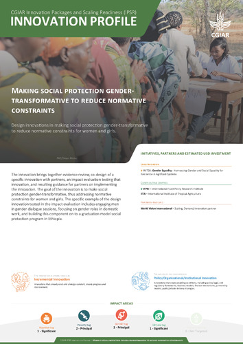 Making social protection gender-transformative to reduce normative constraints