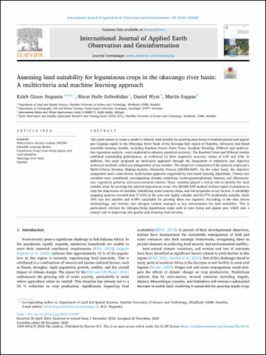 Assessing land suitability for leguminous crops in the Okavango river basin: A multicriteria and machine learning approach