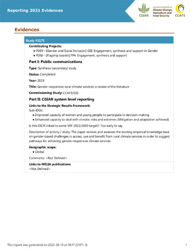 Gender-responsive rural climate services: a review of the literature