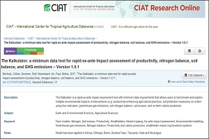 The Kalkulator: a minimum data tool for rapid ex-ante impact assessment of productivity, nitrogen balance, soil balance, and GHG emissions – Version 1.0.1