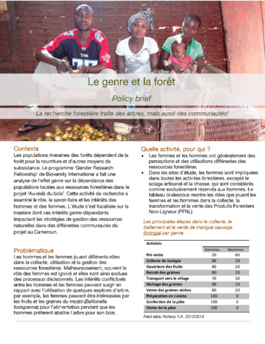 Le genre et la foret