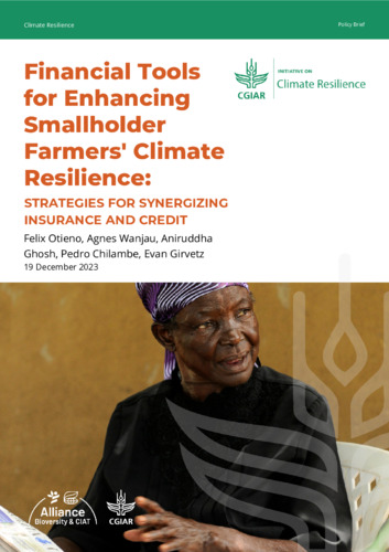 Financial tools for enhancing smallholder farmers' climate resilience: Strategies for synergizing insurance and credit