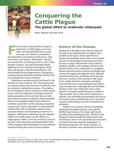 Conquering the cattle plague: The global effort to eradicate rinderpest