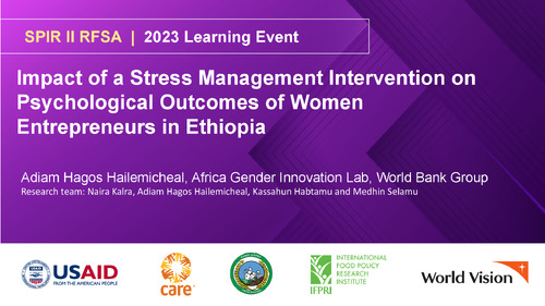 Impact of a Stress Management Intervention on Psychological Outcomes of Women Entrepreneurs in Ethiopia
