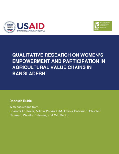 Qualitative research on women’s empowerment and participation in agricultural value chains in Bangladesh