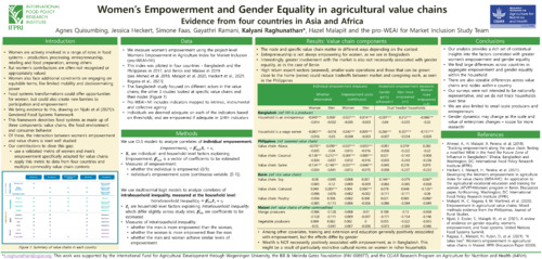 TH2.4: Women's empowerment and gender equality in agricultural value chains: Evidence from four countries in Asia and Africa