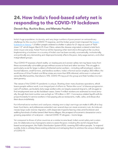 How India’s food-based safety net is responding to the COVID-19 lockdown
