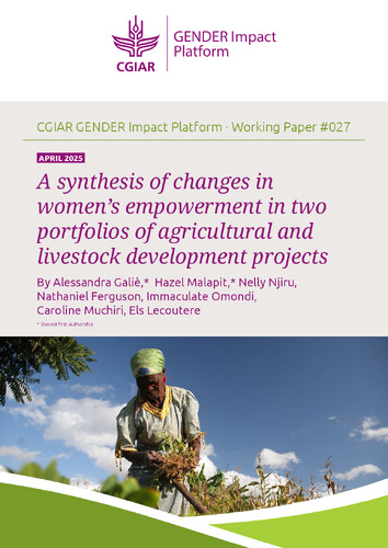 A synthesis of changes in women's empowerment in two portfolios of agricultural and livestock development projects