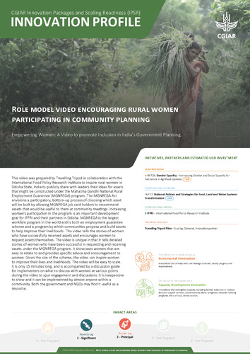 Role model video encouraging rural women participating in community planning