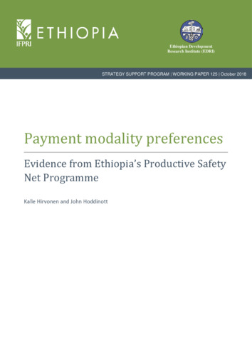 Payment modality preferences: Evidence from Ethiopia’s Productive Safety Net Programme