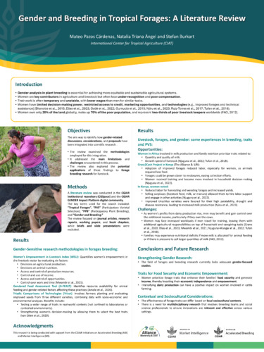 Gender and breeding in tropical forages: A literature review