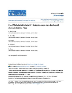 Feed Markets in the Late Dry Season across Agro-Ecological Zones in Burkina Faso