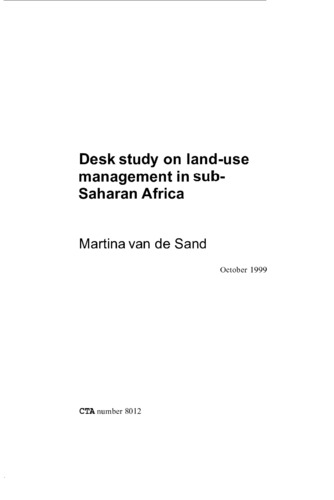 Desk study on land-use management in sub-Saharan Africa