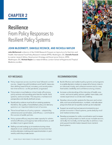 Resilience: From responses to resilient systems