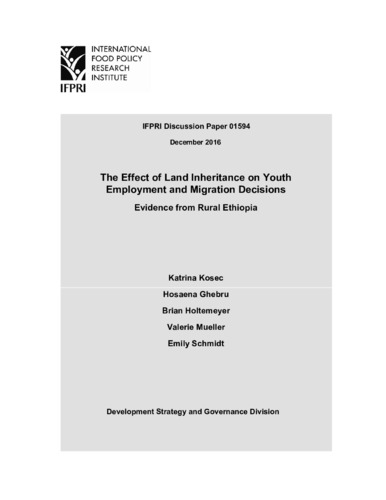 The effect of land inheritance on youth employment and migration decisions: Evidence from rural Ethiopia