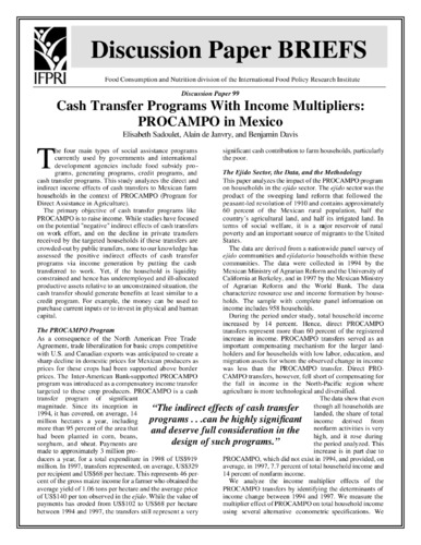 Cash transfer programs with income multipliers: PROCAMPO in Mexico