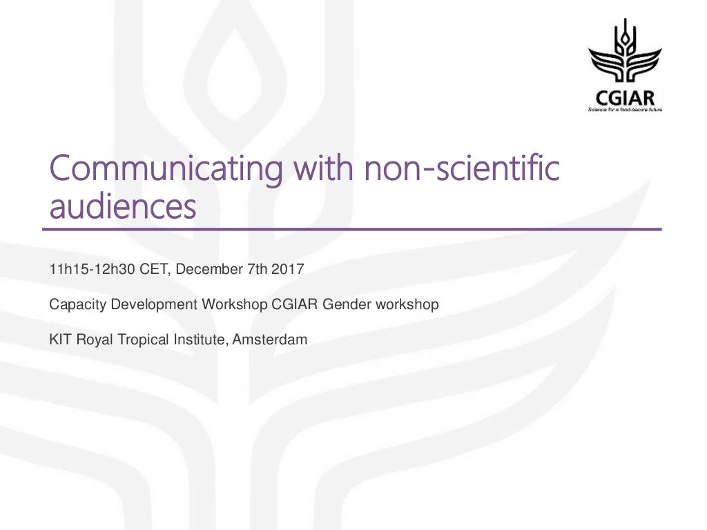 Communicating with non-scientific audiences