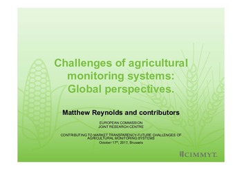Challenges of agricultural monitoring systems: global perspectives