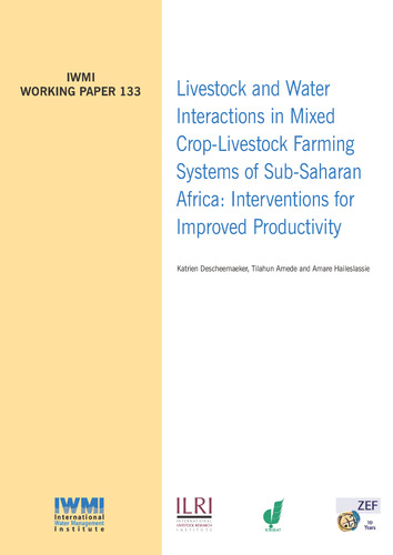 Livestock and water interactions in mixed crop-livestock farming systems of Sub-Saharan Africa: interventions for improved productivity