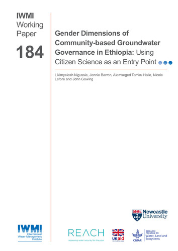Gender dimensions of community-based groundwater governance in Ethiopia: using citizen science as an entry point