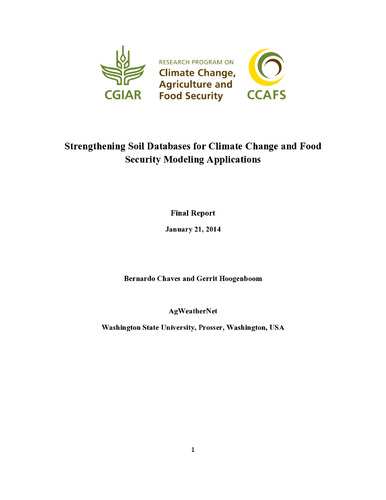 Strengthening Soil Databases for Climate Change and Food Security Modeling Applications