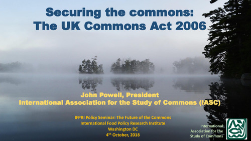 Securing the commons: The UK Commons Act 2006
