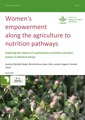 Women's empowerment along the agriculture to nutrition pathways: Exploring the impact of a participatory nutrition sensitive project in Western Kenya