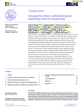 Crop genetic erosion: understanding and responding to loss of crop diversity