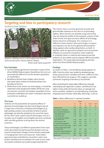 Targeting and bias in participatory research: Evidence from Malawi
