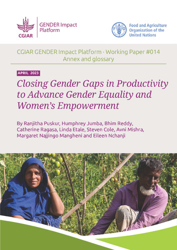 Closing Gender Gaps in Productivity to Advance Gender Equality and Women's Empowerment