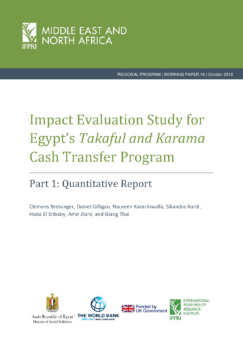 Impact evaluation study for Egypt's Takaful and Karama cash transfer program: Part 1: Quantitative report