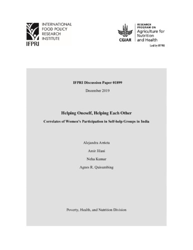 Helping oneself, helping each other: Correlates of women’s participation in self-help groups