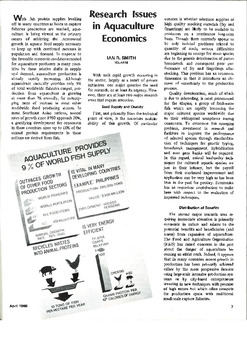 Research issues in aquaculture economics