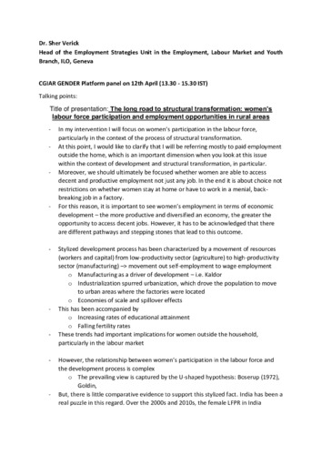 The long road to structural transformation: women's labour force participation and employment opportunities in rural areas