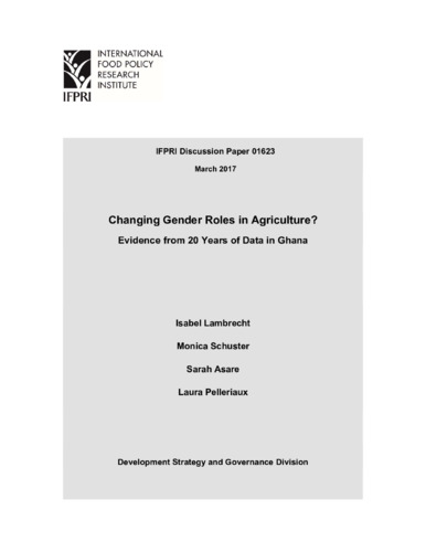 Changing gender roles in agriculture? Evidence from 20 years of data in Ghana