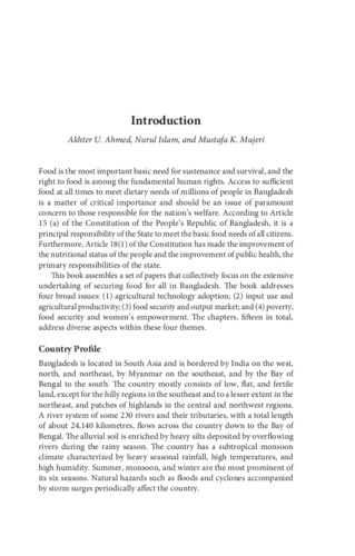 Introduction [in Securing food for all in Bangladesh]