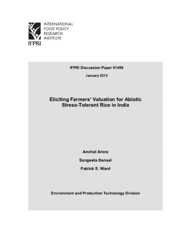 Eliciting farmers’ valuation for abiotic stress-tolerant rice in India