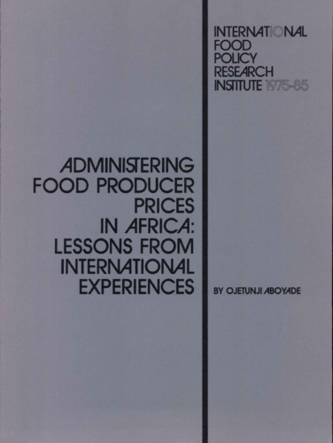 Administering food producer prices in Africa: lessons from international experiences