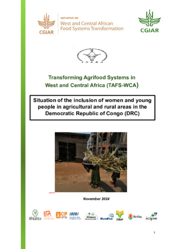 Situation of the inclusion of women and young people in agricultural and rural areas in the Democratic Republic of Congo (DRC)