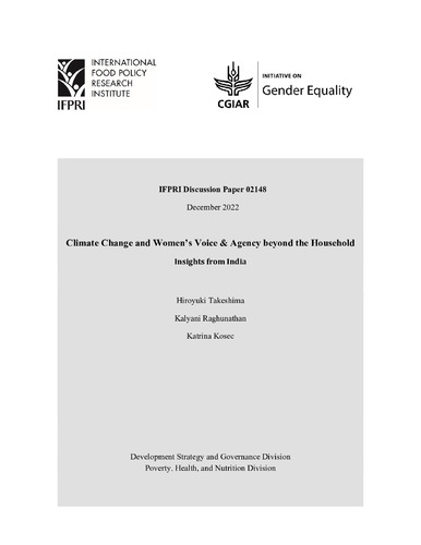 Climate change and women’s voice and agency beyond the household: Insights from India