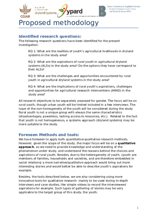 Proposed methodology