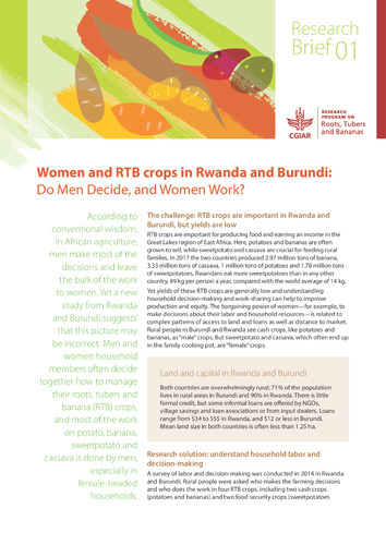 Women and RTB crops in Rwanda and Burundi: Do men decide, and women work? Research Brief 01