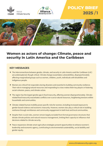 Women as actors of change: Climate, peace and security in Latin America and the Caribbean