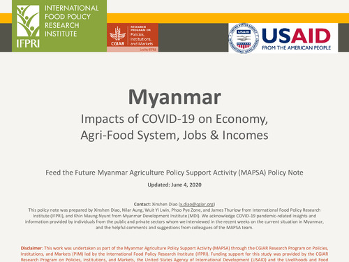 Myanmar: Impacts of COVID-19 on Economy, Agri-Food Systems, Jobs & Incomes