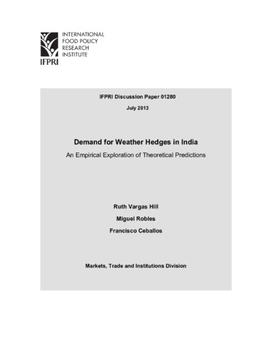 Demand for weather hedges in India: An empirical exploration of theoretical predictions