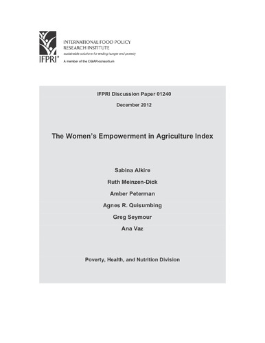 The Women’s Empowerment in Agriculture Index